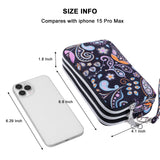 HAWEE Wristlet Purse for Women Credit Card Holder Wallet with 3 Zipper Handbag Wallet Floral Printing, Colorful Flower