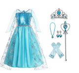 HAWEE Princess Dress Queen Costume Halloween Cosplay Dress up for Toddler Girls with Accessories - KAMO