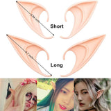 2 Pairs of Big and Small Role Playing Fairy Ears, Halloween Anime Party Dress Up Vampire Dress Up Latex Elf Ears Party Supplies - KAMO