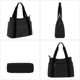 HAWEE Canvas Tote Bag for Women Daily Work Zippered Handbag Casual Shoulder Bag for Shopping Business Travel, Purple