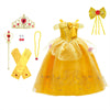 Phenas Girls Belle Princess Costume Off Shoulder Dress with Accessories - KAMO