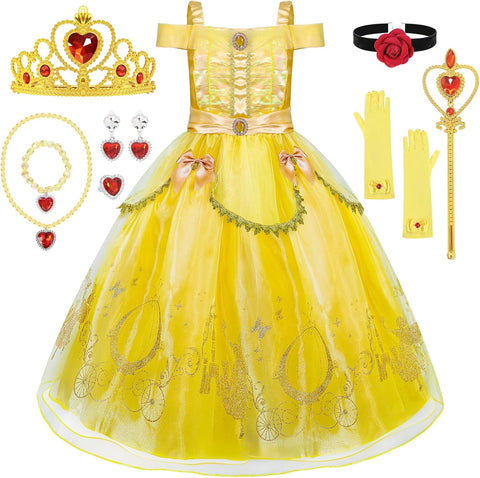 LOYO Princess Dresses for Girls, Princess Costume for Girls with Crow KAMO LOYO Princess Dresses for Girls, Princess Costume for Girls with Crow KAMO