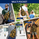 HAWEE Convertible Sling Backpack Purse Sunflower Crossbody Chest Bag Left and Right Shoulder Water Repellent
