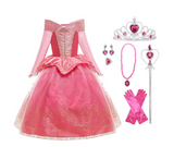 HAWEE Pink Princess Dress Party Toddler Girls Halloween Costume Deluxe Beauty Cosplay Outfit - KAMO