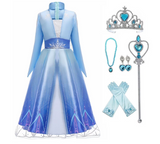 HAWEE Princess Dress Costume for Girls Blue Sequined Ball Gown Snow Queen Cosplay Dress - KAMO