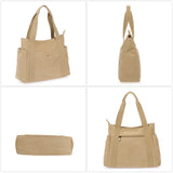 HAWEE Canvas Tote Bag for Women Daily Work Zippered Handbag Casual Shoulder Bag for Shopping Business Travel, Purple