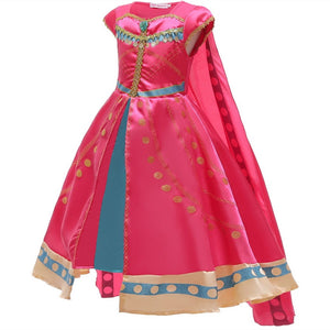 Girls Princess Jasmine Costume Toddler Dress Up with Accessories Christmas Party - KAMO
