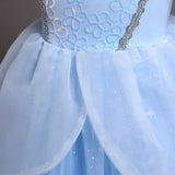 HAWEE Girls Princess Costume Dress, Butterfly Tulle Long Ball Gown with Accessories, Birthday Party & Halloween Costume Age 2-7 Years - KAMO