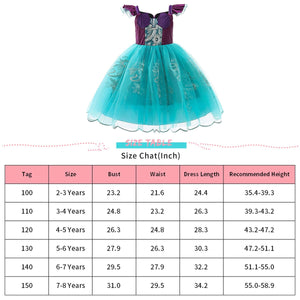 KAWELL Mermaid Princess Costume Tutu Fancy Dress Pageant Birthday Theme Party Halloween Toddler Girl Outfit - KAMO