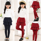 Girls Leggings Toddler Pants Leggings for Girls School Uniform Tutu Kids Ruffle Skirt, 3-Pack, Sizes 3-10 - KAMO