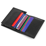 HAWEE Men's Bifold Front Pocket Wallet Genuine Leather RFID Blocking Card Billfold 5 Slots with Cash Clip, Black