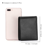 HAWEE Slim Billfold Wallet for Men RFID Blocking Genuine Leather Scan Proof 10 Card Slots with ID Window Flap, Black