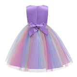HAWEE Flower Girls Sequin Dress Rainbow Tutu Birthday Party Princess Dress Pageant Gown for Age 3-10 Years Old - KAMO