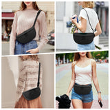HAWEE Pure Colour Crossbody Bag Bum Bag for Women,Two Way Zipper Belt Bag with Adjustable Strap,Fashion Waist Packs for Traveling Workout - KAMO