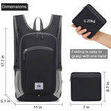 15L Lightweight Hiking Backpack Foldable Small Travel Backpack Packable Camping Backpack for Women Men