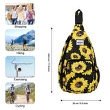 HAWEE Sunflower Bags Sling Backpack for Women One Shoulder Strap Cross Body