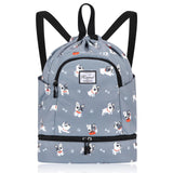 Drawstring Backpack Bag with Shoe Compartment, Large Gym Bag Sackpack Sports Beach Backpack for Men Women - KAMO