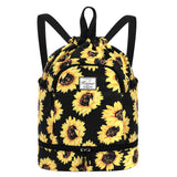 Drawstring Backpack Bag with Shoe Compartment, Large Gym Bag Sackpack Sports Beach Backpack for Men Women - KAMO