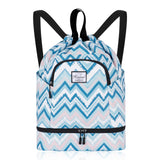Drawstring Backpack Bag with Shoe Compartment, Large Gym Bag Sackpack Sports Beach Backpack for Men Women - KAMO