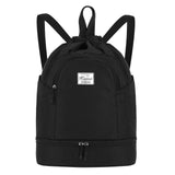 Drawstring Backpack Bag with Shoe Compartment, Large Gym Bag Sackpack Sports Beach Backpack for Men Women - KAMO