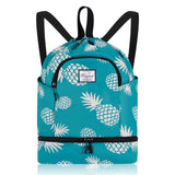 Drawstring Backpack Bag with Shoe Compartment, Large Gym Bag Sackpack Sports Beach Backpack for Men Women - KAMO