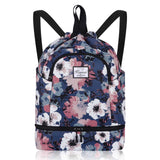 Drawstring Backpack Bag with Shoe Compartment, Large Gym Bag Sackpack Sports Beach Backpack for Men Women - KAMO