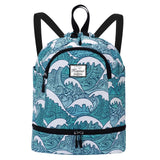 Drawstring Backpack Bag with Shoe Compartment, Large Gym Bag Sackpack Sports Beach Backpack for Men Women - KAMO