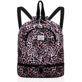 Drawstring Backpack Bag with Shoe Compartment, Large Gym Bag Sackpack Sports Beach Backpack for Men Women - KAMO
