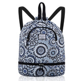 Drawstring Backpack Bag with Shoe Compartment, Large Gym Bag Sackpack Sports Beach Backpack for Men Women - KAMO