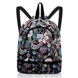 Drawstring Backpack Bag with Shoe Compartment, Large Gym Bag Sackpack Sports Beach Backpack for Men Women - KAMO