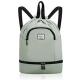 Drawstring Backpack Bag with Shoe Compartment, Large Gym Bag Sackpack Sports Beach Backpack for Men Women - KAMO