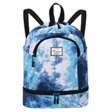 Drawstring Backpack Bag with Shoe Compartment, Large Gym Bag Sackpack Sports Beach Backpack for Men Women - KAMO