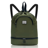 Drawstring Backpack Bag with Shoe Compartment, Large Gym Bag Sackpack Sports Beach Backpack for Men Women - KAMO