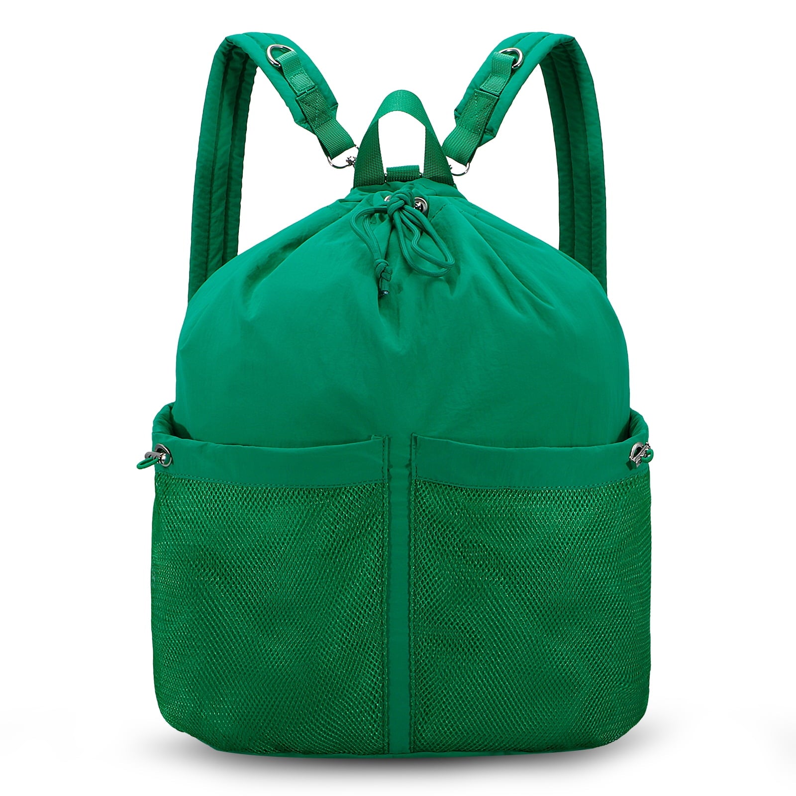 HAWEE Drawstring Backpack Sports Gym Bag with Mesh Pocket, Water-Resistant String Beach Sackpack Swim Bag for Women Men - KAMO