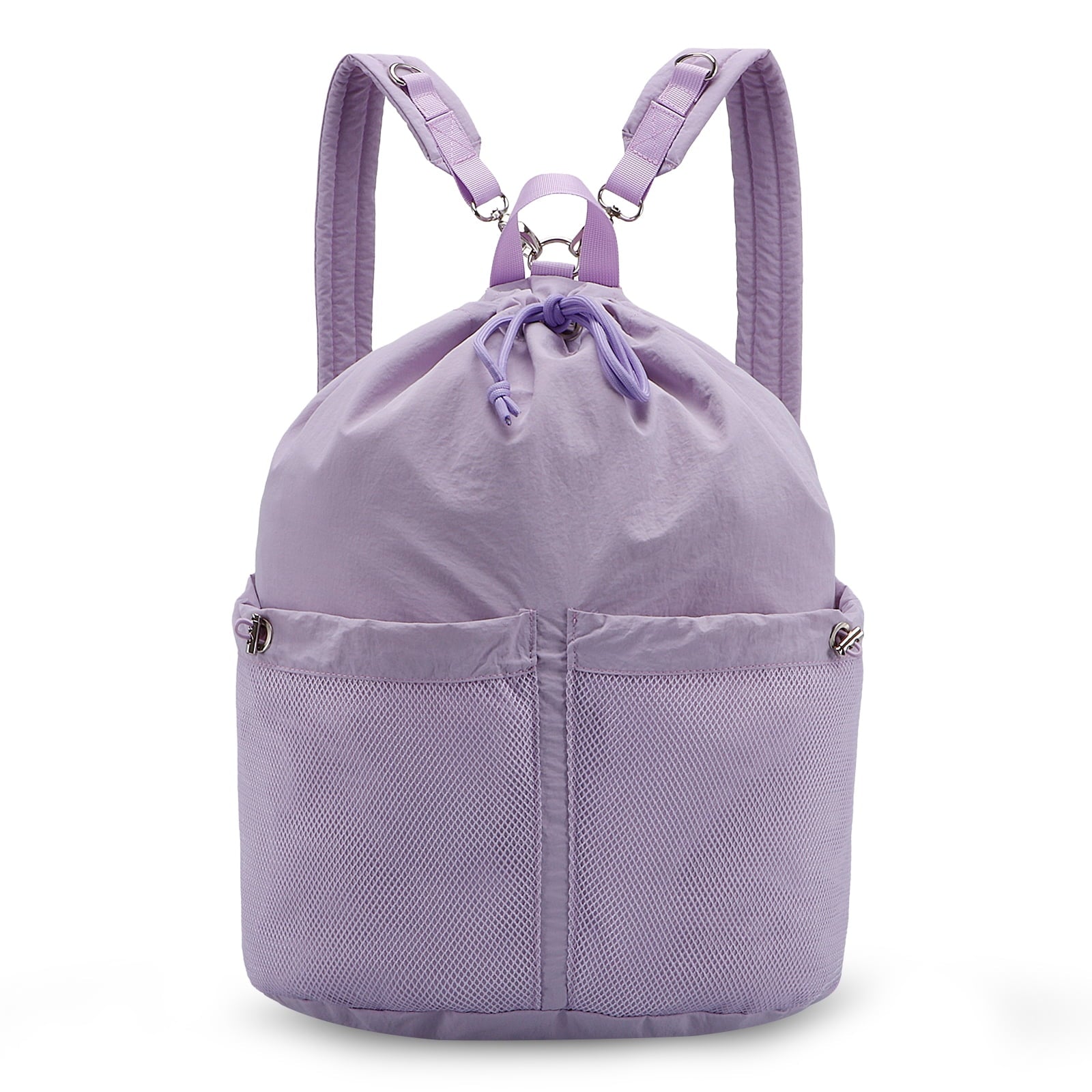 HAWEE Drawstring Backpack Sports Gym Bag with Mesh Pocket, Water-Resistant String Beach Sackpack Swim Bag for Women Men - KAMO