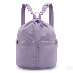 HAWEE Drawstring Backpack Sports Gym Bag with Mesh Pocket, Water-Resistant String Beach Sackpack Swim Bag for Women Men - KAMO