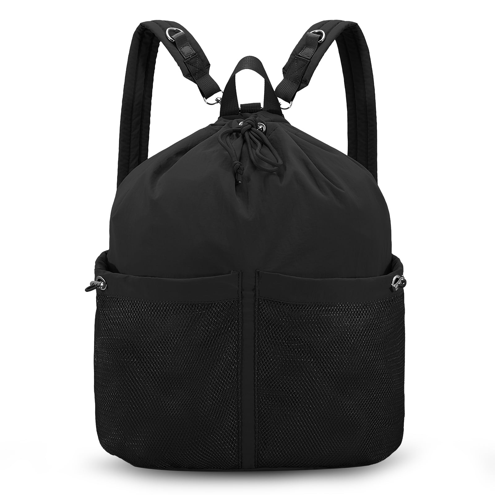 HAWEE Drawstring Backpack Sports Gym Bag with Mesh Pocket, Water-Resistant String Beach Sackpack Swim Bag for Women Men - KAMO