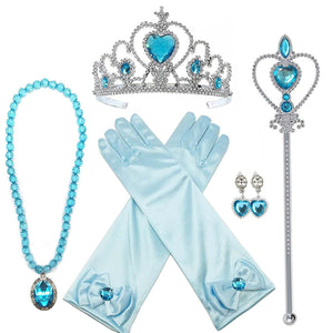 Frozen Princess Dress Up Jewelry Dress Up Set for Girls Jewelry Accessories with Crowns, Necklaces, Wands, Gloves, Earrings - KAMO
