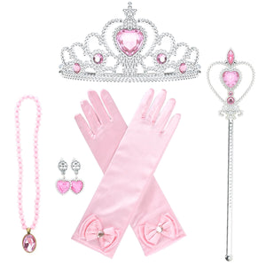 Frozen Princess Dress Up Jewelry Dress Up Set for Girls Jewelry Accessories with Crowns, Necklaces, Wands, Gloves, Earrings - KAMO