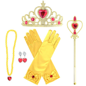 Frozen Princess Dress Up Jewelry Dress Up Set for Girls Jewelry Accessories with Crowns, Necklaces, Wands, Gloves, Earrings - KAMO