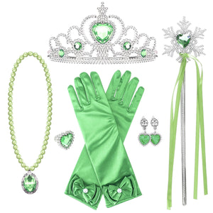 Frozen Princess Dress Up Jewelry Dress Up Set for Girls Jewelry Accessories with Crowns, Necklaces, Wands, Gloves, Earrings - KAMO
