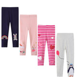 HAWEE Girls' Assorted Everyday Pull on Leggings, 4-Pack, Sizes 2T-7T - KAMO