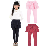 Girls Leggings Toddler Pants Leggings for Girls School Uniform Tutu Kids Ruffle Skirt, 3-Pack, Sizes 3-10 - KAMO