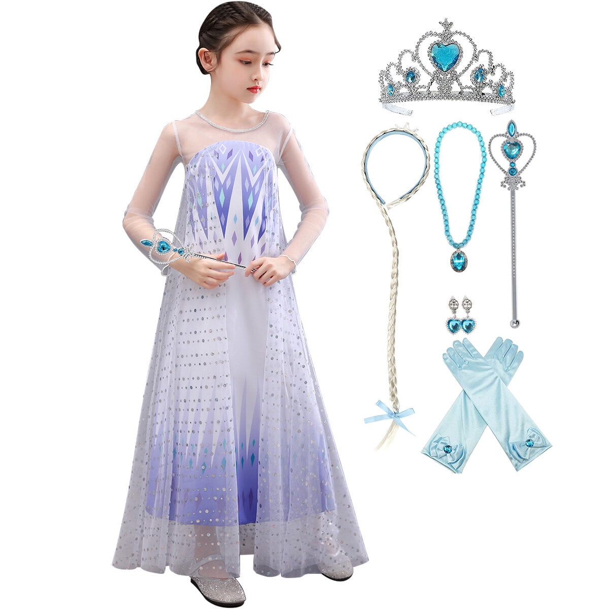 Girls Princess Dress Frozen Costume Elsa Dresses for Christmas, 2-3years Girls Princess Dress Frozen Costume Elsa Dresses for Christmas, 2-3years