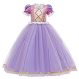Girls Rapunzel Princess Sofia Costume Birthday Christmas Halloween Cosplay Carnival Fancy Dress - KAMO