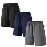 HAWEE 5 Pack Athletic Basketball Boys Shorts - with Zipper Pockets Basketball Soccer Quick Dry Teen Kids Sport Shorts Elastic Waist