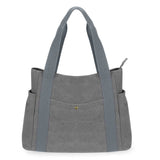 HAWEE Canvas Tote Bag for Women Daily Work Zippered Handbag Casual Shoulder Bag for Shopping Business Travel, Purple