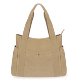 HAWEE Canvas Tote Bag for Women Daily Work Zippered Handbag Casual Shoulder Bag for Shopping Business Travel, Purple