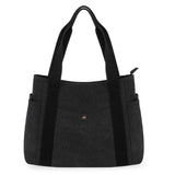 HAWEE Canvas Tote Bag for Women Daily Work Zippered Handbag Casual Shoulder Bag for Shopping Business Travel, Purple