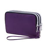 HAWEE Wristlet Purse for Women Credit Card Holder Wallet with 3 Zipper Handbag Wallet Floral Printing, Colorful Flower